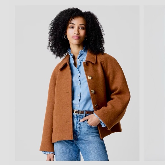 J. Crew Cropped Wool-Blend Swing Coat - Picture 2 of 4